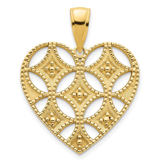 Colgante Corazón Elegante de Oro Amarillo 14K