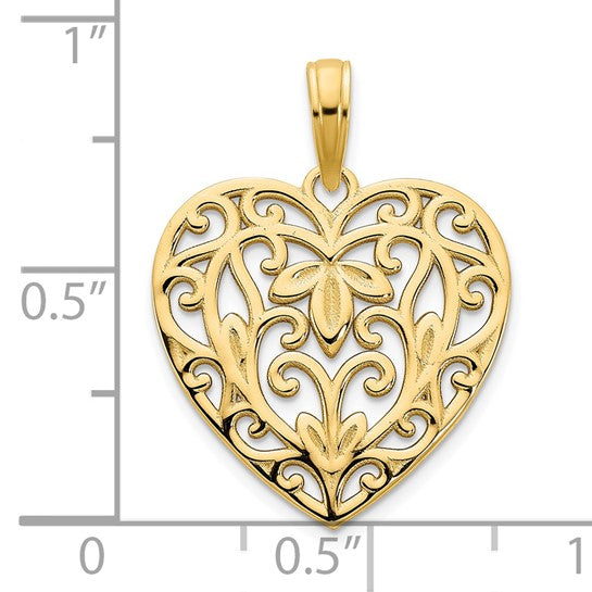 Colgante de Corazón Elegante en Oro Amarillo de 14K