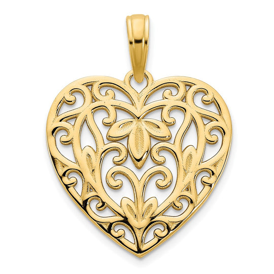 Colgante de Corazón Elegante en Oro Amarillo de 14K