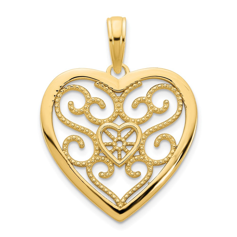 Dije Fancy Corazón en Oro Amarillo de 14K