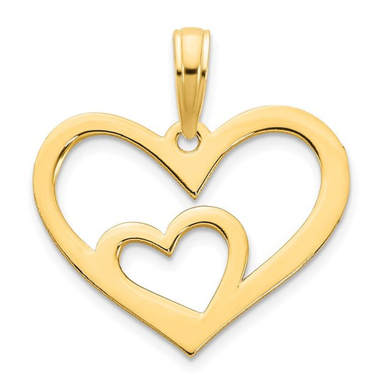 Colgante Corazón en un Corazón en Oro de 14k