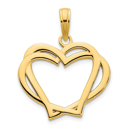 Colgante Corazón en un Corazón en Oro de 14k