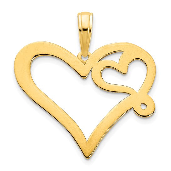 Colgante Corazón en un Corazón en Oro de 14k