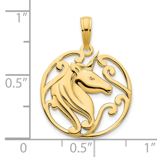 Colgante de unicornio de 14k