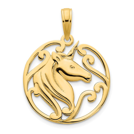 Dije de Unicornio en Oro Amarillo de 14K