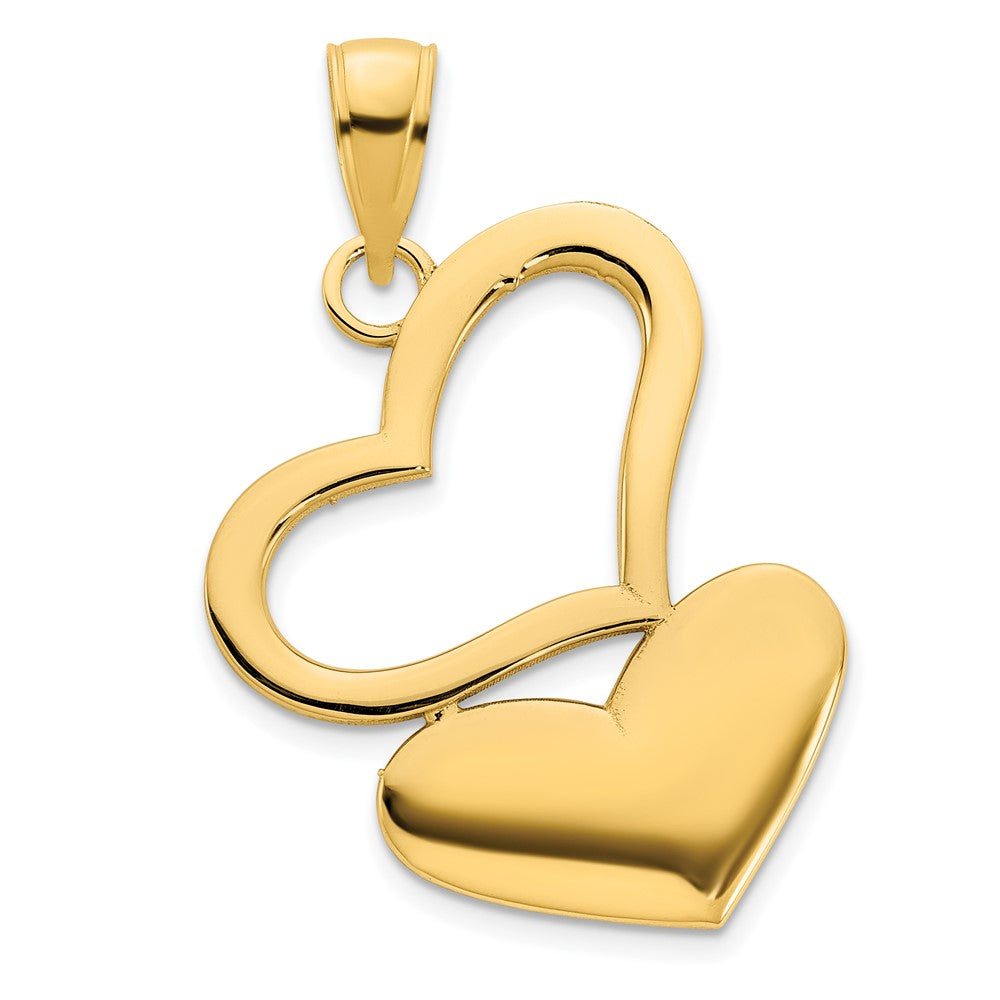 Colgante de Corazones en Oro Amarillo de 14k