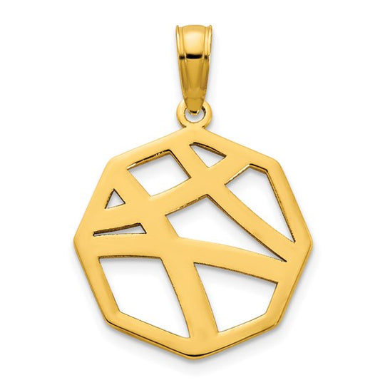 Colgante Elegante de Oro Amarillo de 14k