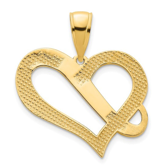 Colgante de Corazón Elegante en Oro Amarillo de 14K