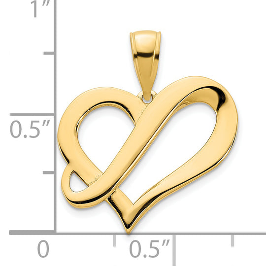 Colgante de corazón elegante de 14 k