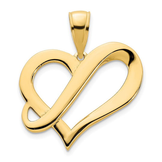 Colgante de corazón elegante de 14 k