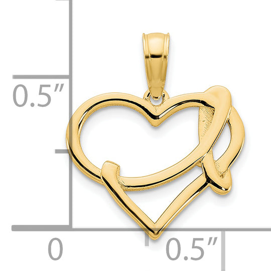 Dije de Corazón Elegante en Oro Amarillo de 14k