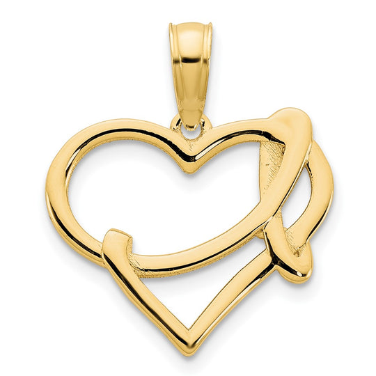 Dije de Corazón Elegante en Oro Amarillo de 14k