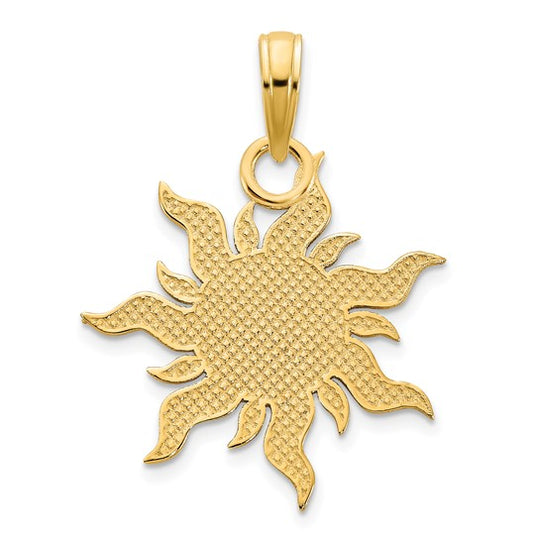 Dije Sol "I LOVE MY SUNSHINE" con Epoxi en Oro Amarillo de 14K