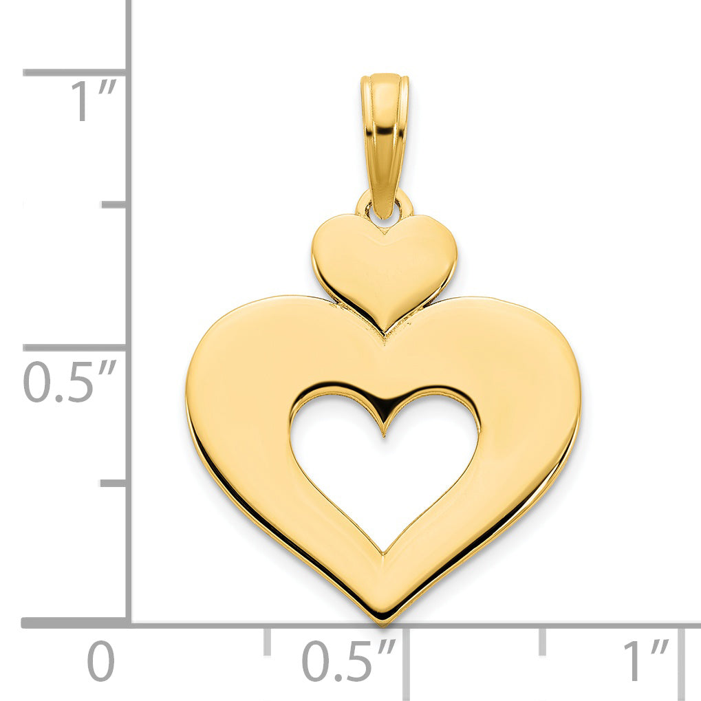 Dije Corazón Calado en Oro Amarillo de 14k