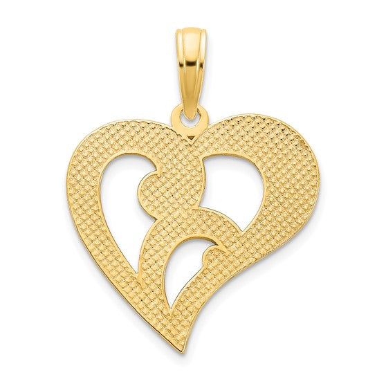 Dije de Corazón Elegante en Oro Amarillo de 14k