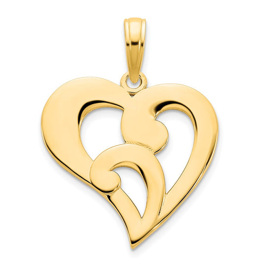 Dije de Corazón Elegante en Oro Amarillo de 14k