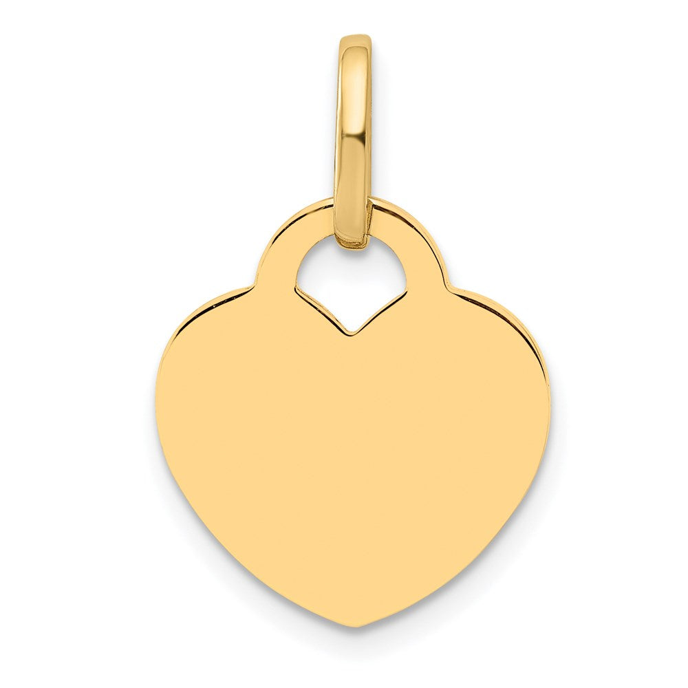 Dije de Disco con Forma de Corazón en Oro Amarillo de 14k Pulido