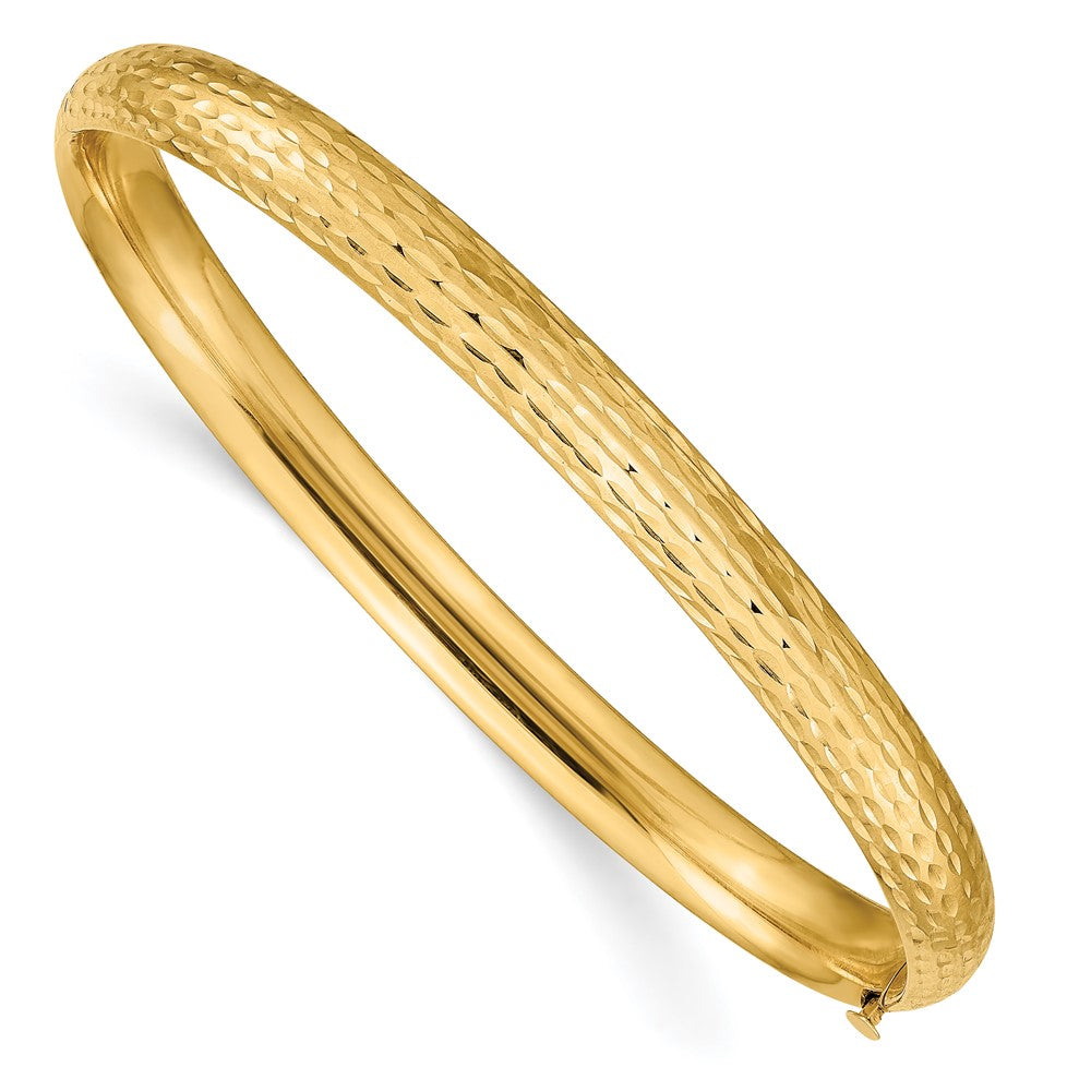 Brazalete elegante con bisagras y talla de diamante 4/16 de 14k