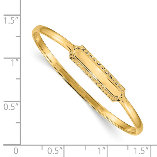 Brazalete tipo brazalete con identificación para bebé de 14k sin cordones