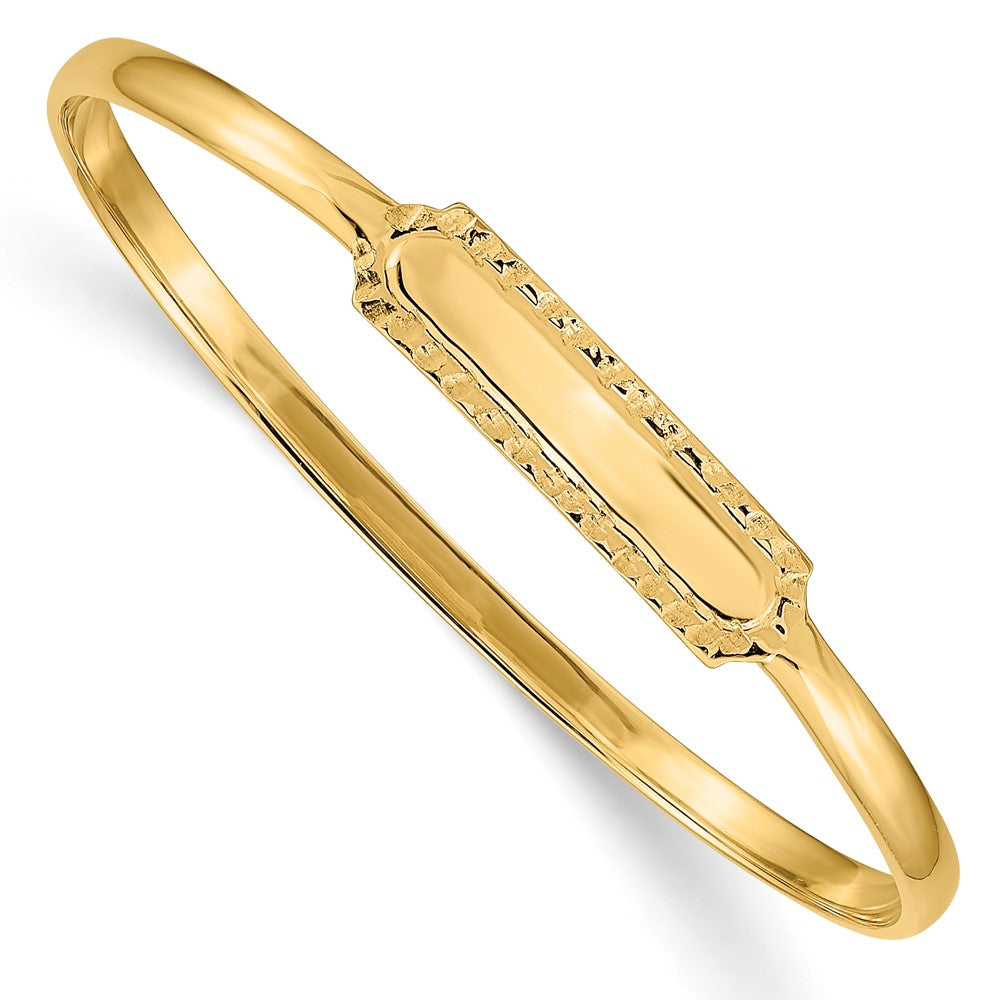 Brazalete tipo brazalete con identificación para bebé de 14k sin cordones