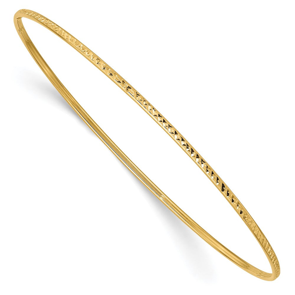 Brazalete tipo brazalete sin cordones con talla de diamante de 14k y 1,5 mm