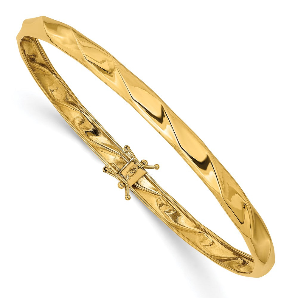 Brazalete flexible trenzado de oro amarillo de 14k