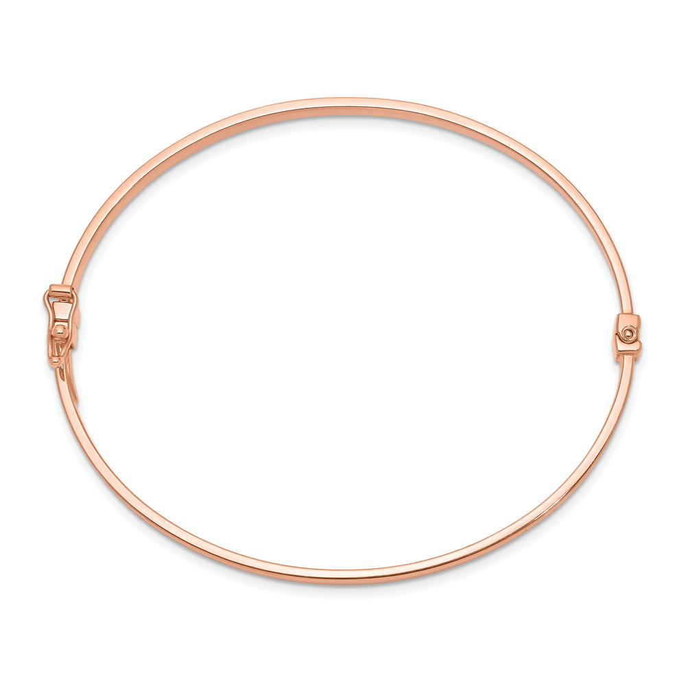 Brazalete tipo brazalete con bisagras pulido en oro rosa de 14k