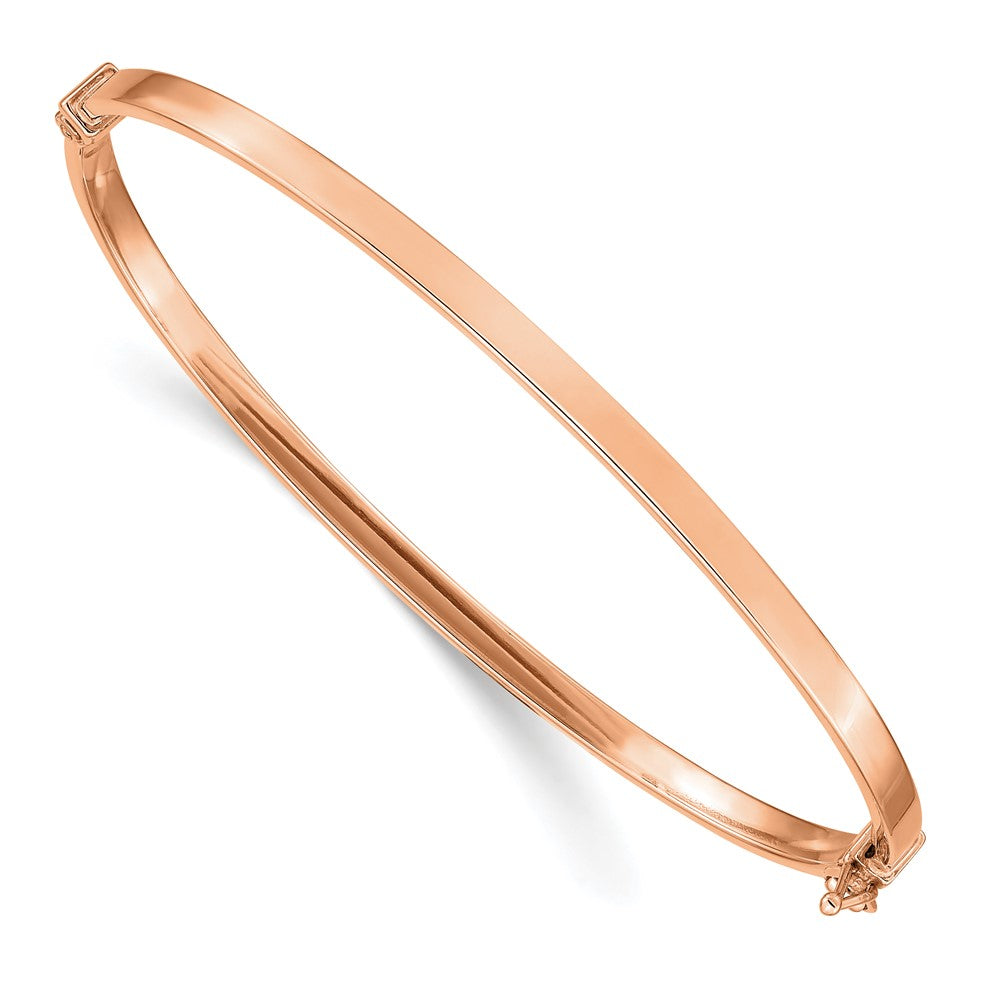 Brazalete tipo brazalete con bisagras pulido en oro rosa de 14k