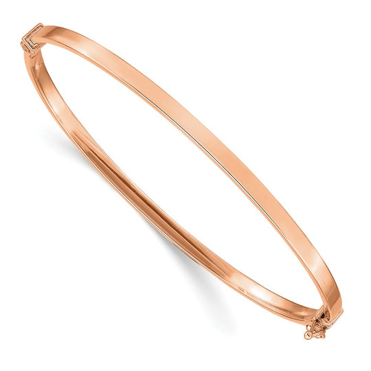 Brazalete tipo brazalete con bisagras pulido en oro rosa de 14k