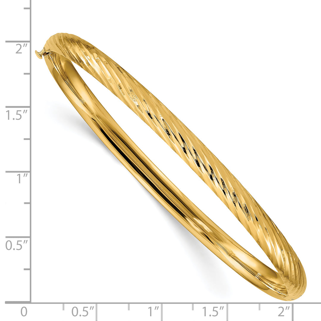 Brazalete con bisagras texturizado 3/16 de 14k