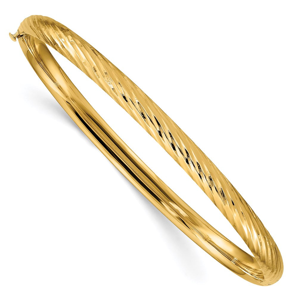 Brazalete con bisagras texturizado 3/16 de 14k