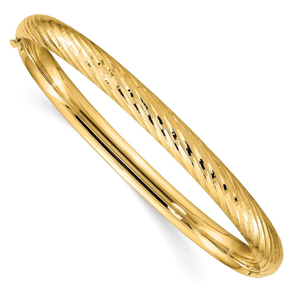 Brazalete con bisagras texturizado 4/16 de 14k