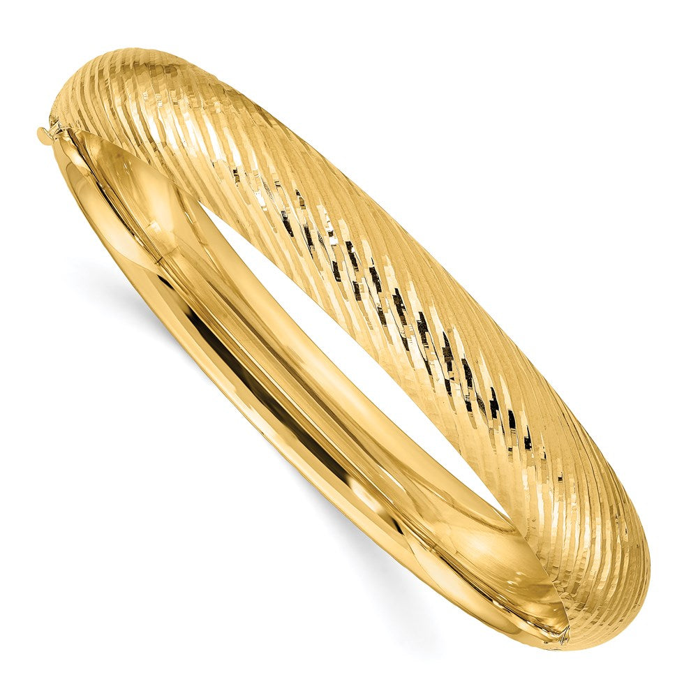 Brazalete con bisagras texturizado 7/16 de 14k