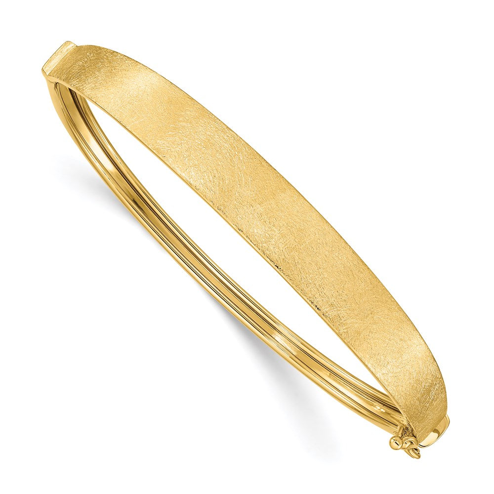 Brazalete con bisagras graduado y acabado satinado de 14k