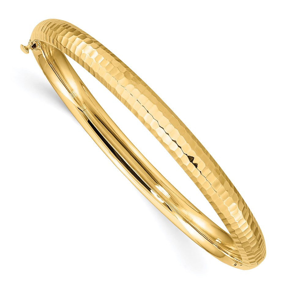 Brazalete con bisagras para niños martillado 3/16 de 14k