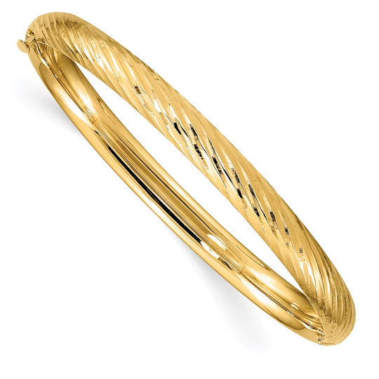 Brazalete con bisagras para niños texturizado 3/16 de 14k