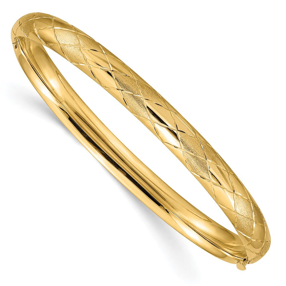 Brazalete elegante con bisagras y talla de diamante 4/16 de 14k