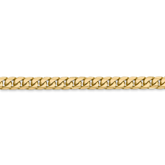 Cadena cubana Miami sólida de 14k y 4,3 mm