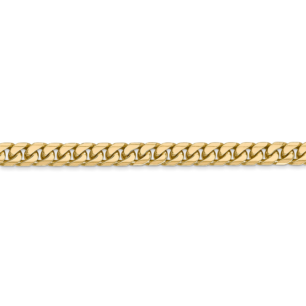 Cadena cubana Miami sólida de 14k y 4,3 mm