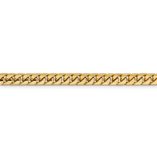 Cadena Cubana Miami Sólida de 5.5 mm en Oro Amarillo de 14k