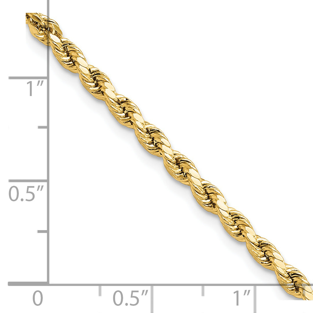 Cadena de cuerda D/C semisólida de 14k y 3 mm