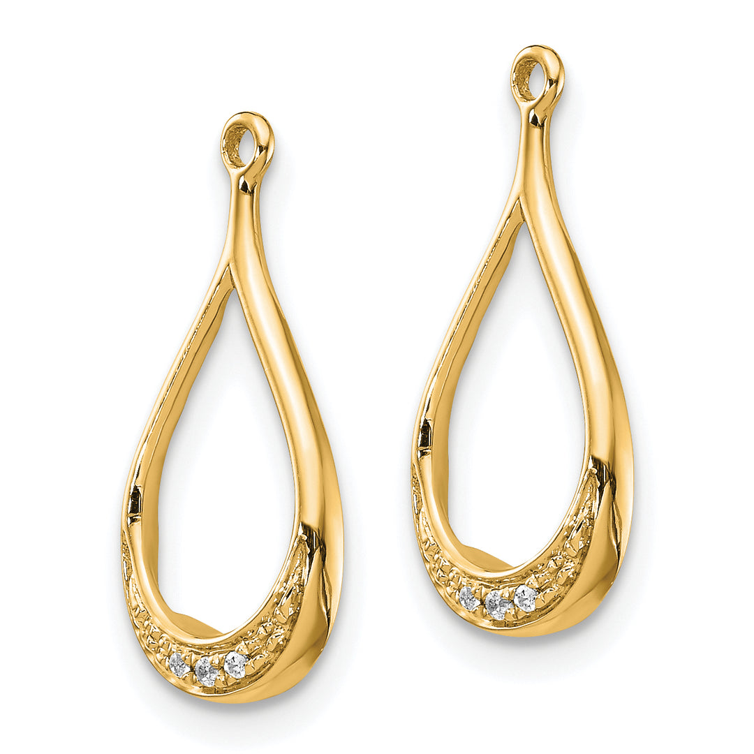 Chaquetas con aretes de diamantes en oro amarillo de 14 quilates