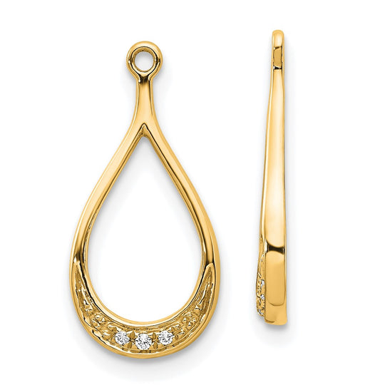 Chaquetas con aretes de diamantes en oro amarillo de 14 quilates