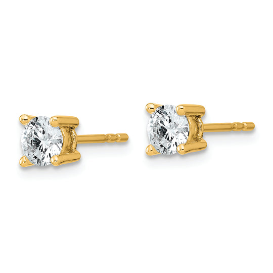 Aretes de 4 puntas con Diamantes Cultivados en Laboratorio de 3/4qt  VS/SI FGH en Oro de 14k