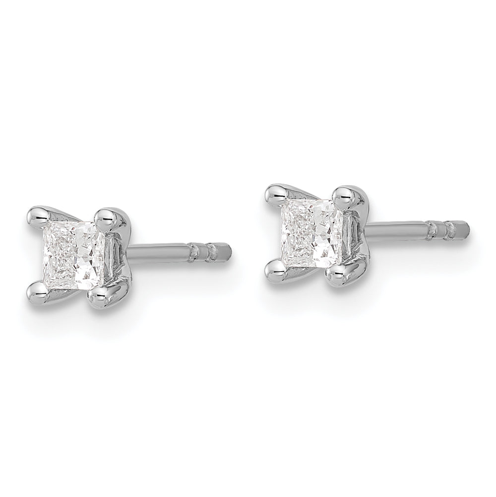 Aretes de 4 Puntas con Diamantes Princesa Cultivados en Laboratorio de  0.25 qt  VS DEF de 14k