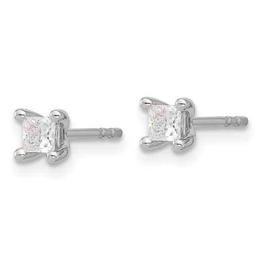 Aretes de 4 Puntas con Diamantes Princesa Cultivados en Laboratorio de  0.25 qt  VS DEF de 14k