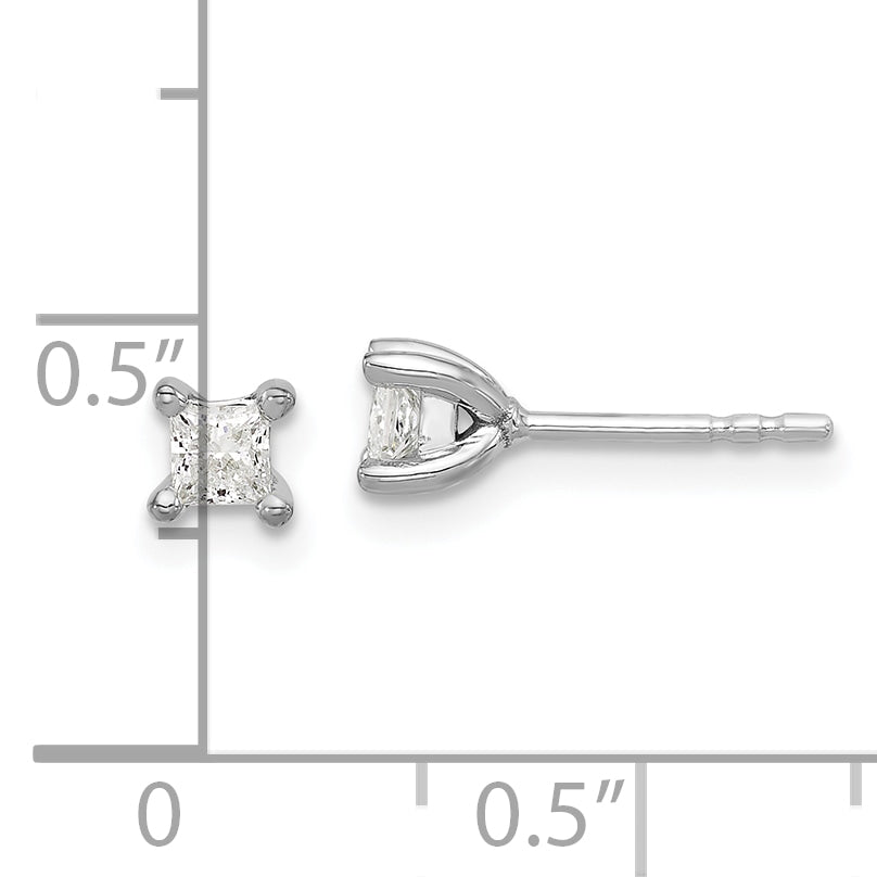 Aretes de 4 Puntas con Diamantes Princesa Cultivados en Laboratorio de  .33qt VS DEF en Oro de 14k