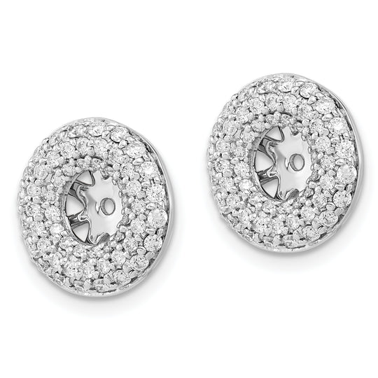 Chaquetas con aretes de diamantes en oro blanco de 14 k