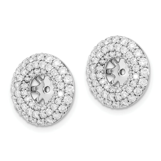 Chaquetas con aretes de diamantes en oro blanco de 14 k