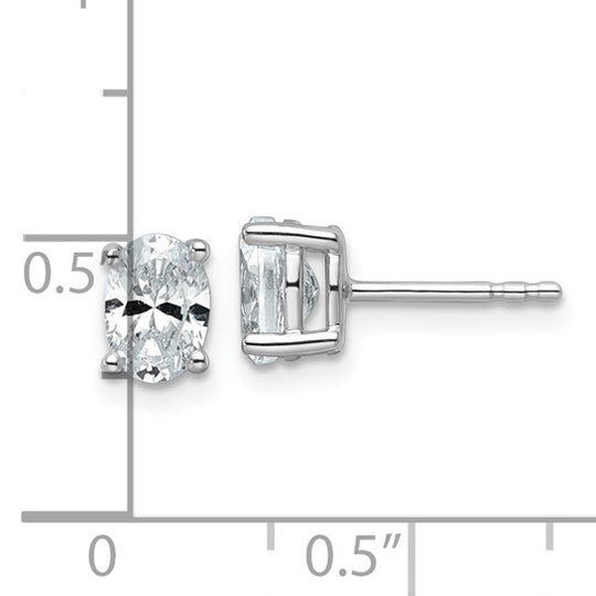 Pendientes de Estudio de Diamantes de Crecimiento en Laboratorio de 1 ct, 14k Oro Blanco con Montura de 4 Puntos (VS+ F+)